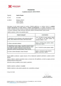 Certifikát o uzavřeném profesním pojištění